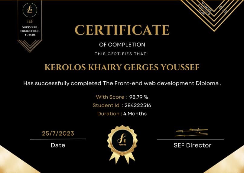 Front End Diploma At SEF Academy